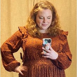 ELOQUII Elements Animal Print Ruffle Sleeve Blouse Size 18 NWT